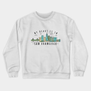 San Francisco Skyline Design Crewneck Sweatshirt